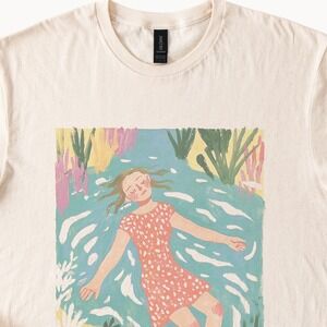Floating in Dreams Graphic Tee Peaceful Water Art Illustration